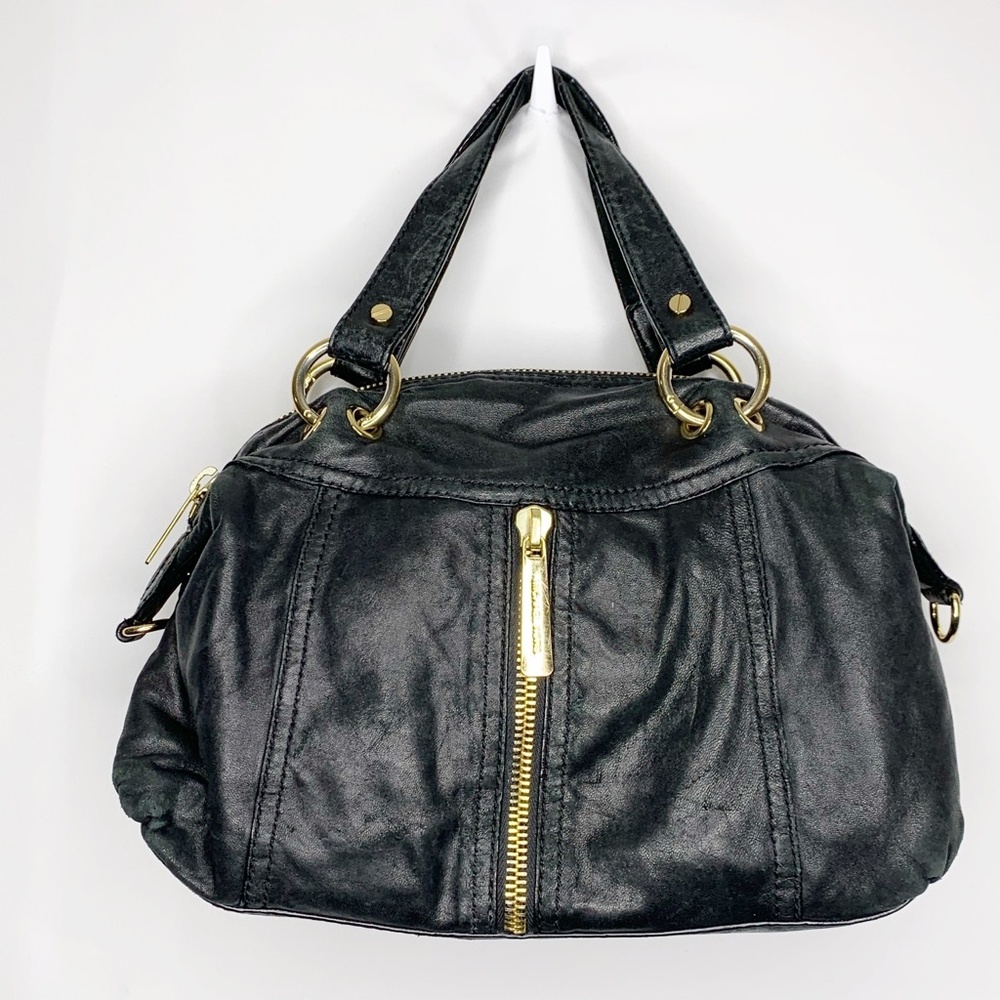 Michael Kors Black Leather Handbag Purse Satchel